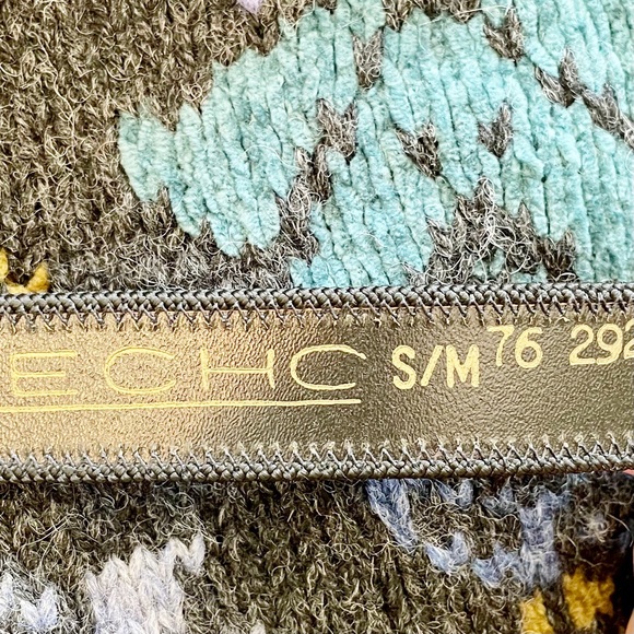 SOLD :: Vintage 80s Wool and Leather Plaid Belt - Picture 7 of 9